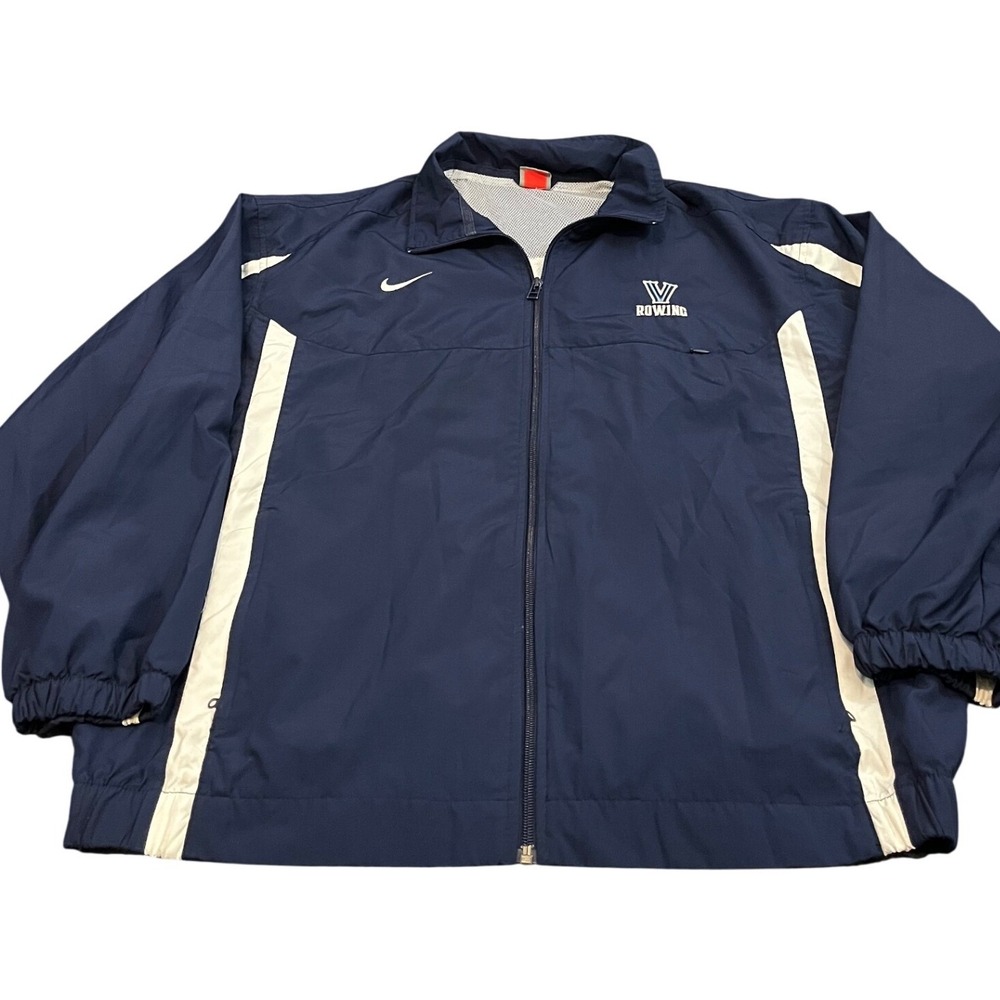 Nike Windbreaker Jacket‎ Mens Large Navy Villanova Rowing Full Zip Mesh Lined
